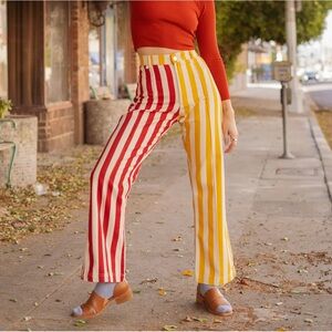 western pants in ketchup/mustard